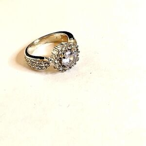 Vintage‎ Signed 925 CZ Cocktail Ring size 5